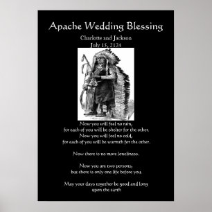 Poster Apache épousant bénissant le chef de Dakota-Sioux