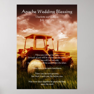 Poster Apache épousant bénissant le vieux tracteur