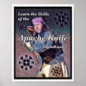 Poster Apache Knife ®️ ™️ 🇺 🇸 Conçu par Robert Redfeath (Devant)