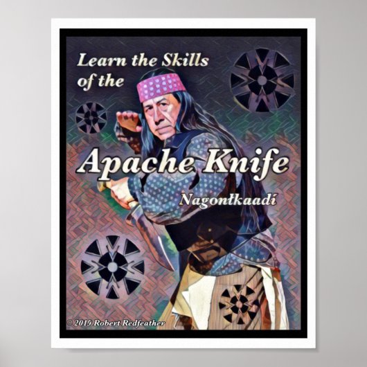 Poster Apache Knife ®️ ™️ 🇺 🇸 Conçu par Robert Redfeath (Devant)