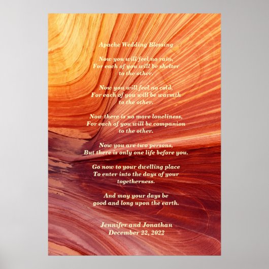 Poster Apache Mariage Bénédiction Canyon Photo 20x28 Matt (Devant)