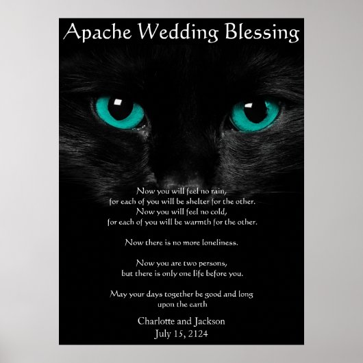Poster Apache Mariage Bénédiction Chat Noir (Devant)