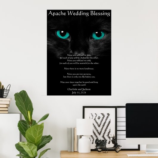 Poster Apache Mariage Bénédiction Chat Noir (Bureau à domicile)