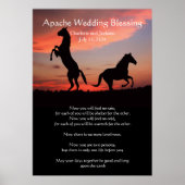Poster Apache Mariage Bénédiction des chevaux arabes silh (Devant)