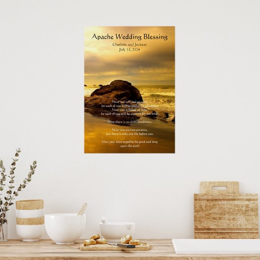 Poster Apache Mariage Bénédiction Gold Ocean Rock (Cuisine)