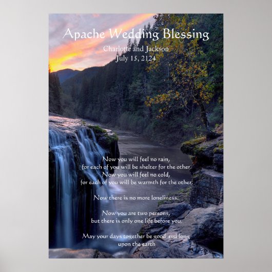 Poster Apache Mariage Blessing River Water Falls (Devant)