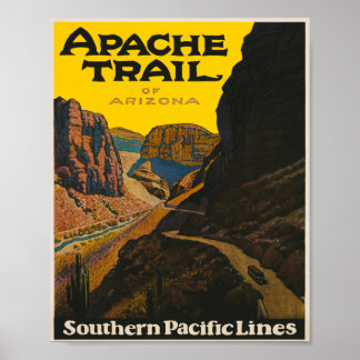 Poster Apache Train de l'Arizona Vintage voyage