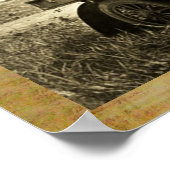 POSTER APACHES ET GERONIMO CONDUISANT UNE VOITURE À MOTEU (Coin)