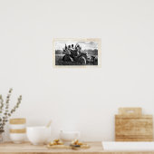 POSTER APACHES ET GERONIMO CONDUISANT UNE VOITURE À MOTEU (Cuisine)