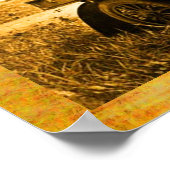 POSTER APACHES ET GERONIMO CONDUISANT UNE VOITURE À MOTEU (Coin)