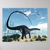 Poster Apatosaurus dinosaure dans le désert - rendu 3D (Devant)