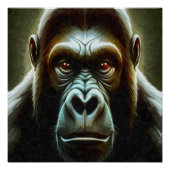 Poster Ape Mountain Gorilla Amusant Visage Caractère Port (Devant)