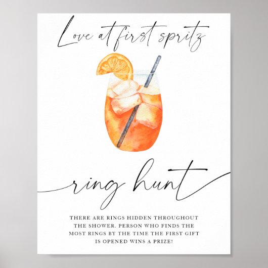 Poster Aperol nuptiale douche - bague chasse jeu (Devant)