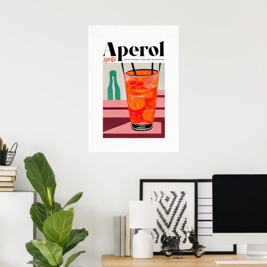 Poster Aperol Spritz Art Abstrait moderne (Bureau à domicile)