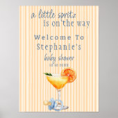 Poster Aperol Spritz Blue Orange Citrus Boy Baby Shower (Devant)