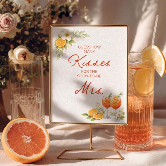 Poster Aperol Spritz Devinez combien de baisers