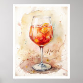 Poster Aperol Spritz peinture aquarelle (Devant)
