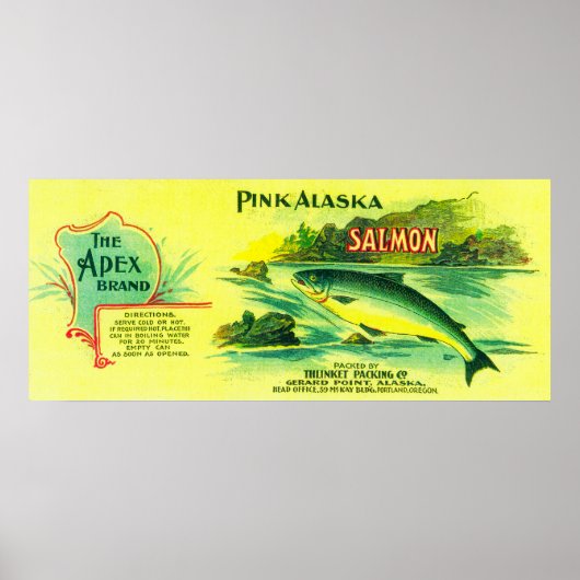 Poster Apex Saumon Can LabelGerard Point, AK (Devant)