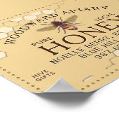 Poster Apiary Honeypeb Honeybee Dotée Bordure jaune (Coin)