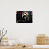 Poster Apocalypse 3:20 avec chat en prière (Cuisine)