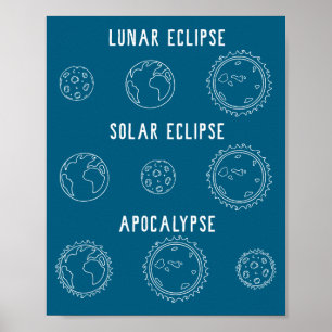 Poster Apocalypse d'astronomie lunaire solaire drôle d'éc