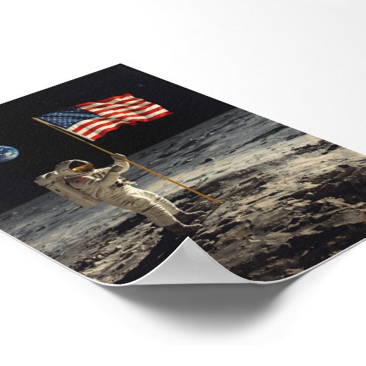 Poster Apollo 11 - Neil Armstrong met le pied sur la Lune (Coin)