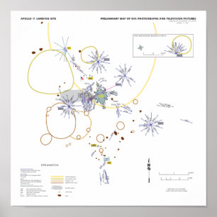 Poster Apollo 11 photo carte moonwalk
