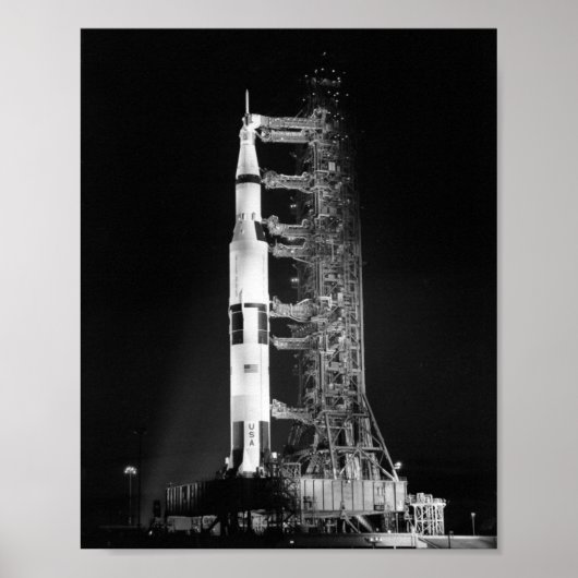Poster Apollo 11 sur le panneau de lancement (Devant)