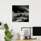 Poster Apollo 15 Astronaut et véhicule itinérant lunaire (Bureau à domicile)