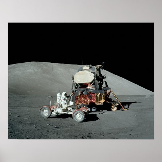 Poster Apollo 17 Module lunaire et véhicule roulant lunai (Devant)
