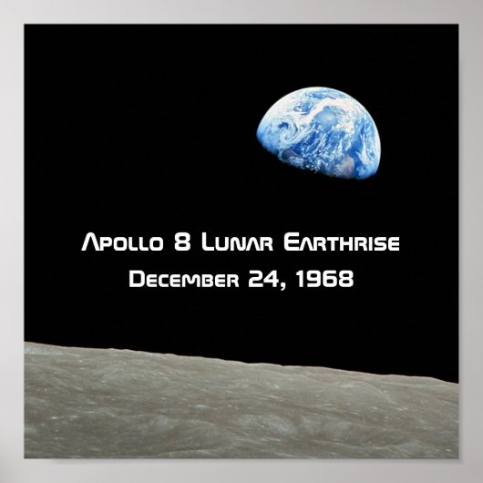 Poster Apollo 8 Lunar Earthrise 50e Anniversaire (Devant)