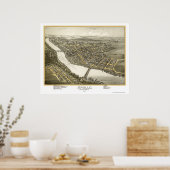 Poster Apollo, PA Carte panoramique - 1896 (Cuisine)