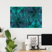 Poster Apophyse Fractal Art I - bleu (Bureau à domicile)