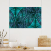 Poster Apophyse Fractal Art I - bleu (Cuisine)