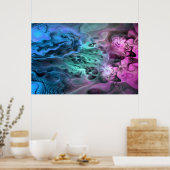 Poster Apophyse Fractal Art II - vert rose bleu (Cuisine)