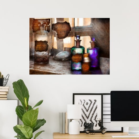 Poster Apothecaire - Oleum Rosmarini (Bureau à domicile)