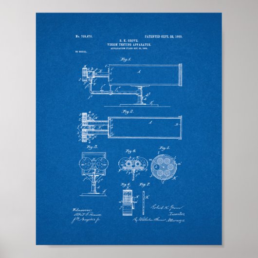 Poster Appareil d'essai de vision Brevet - Plan directeur (Devant)