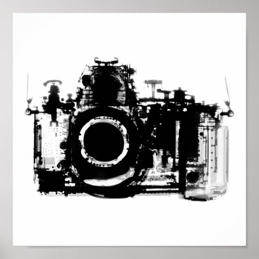 POSTER APPAREIL PHOTO DE LA VISION X-RAY - NOIR ET BLANC (Devant)