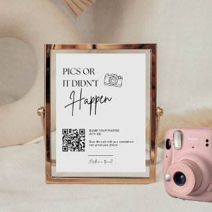 Poster Appareil Photo Jetable Mariage 'Pics Or It Didn’t