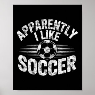Poster Apparemment j'aime le football Vintage Jour de mat