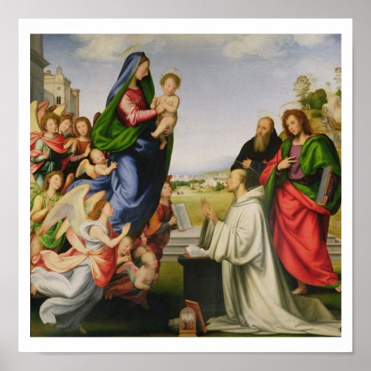 Poster Apparition de la Vierge à Saint-Bernard, 1504-07 ( (Devant)
