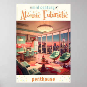 Poster Appartement Penthouse Futuriste Atomique