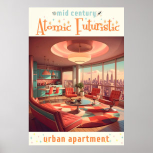 Poster Appartement urbain futuriste atomique