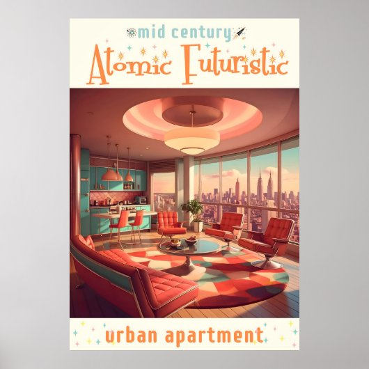 Poster Appartement urbain futuriste atomique (Devant)