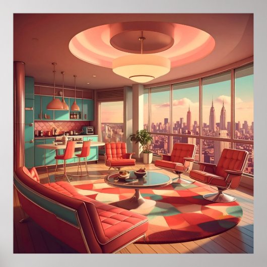 Poster Appartement Urbain Futuriste Atomique (Devant)