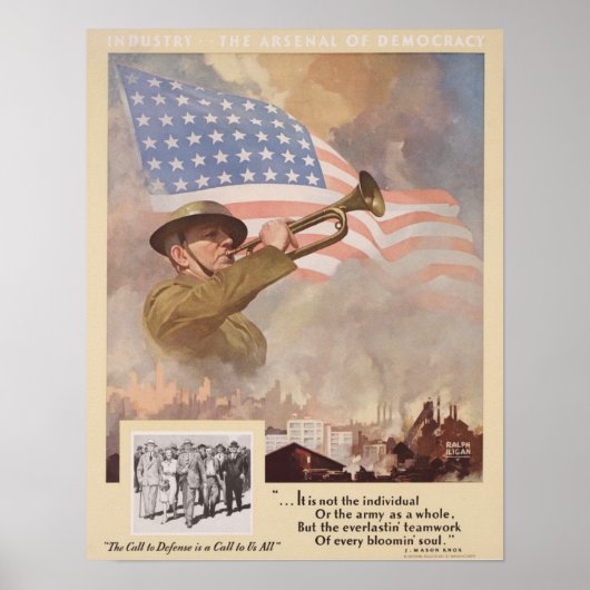 Poster Appel à la défense des 2ème guerre mondiale (Devant)