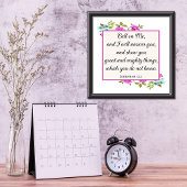 Poster Appel À Moi Bible Verse Jeremiah Christian Gicleé