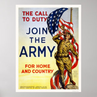 Poster Appel au service - Rejoignez l'Armée de terre pour