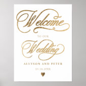 Poster Appel de photo chic or mariage de bienvenue (Devant)