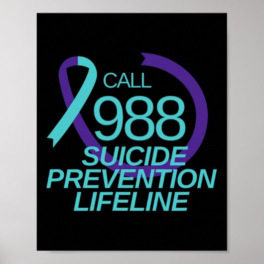 Poster Appel de secours pour la prévention du suicide 988 (Devant)